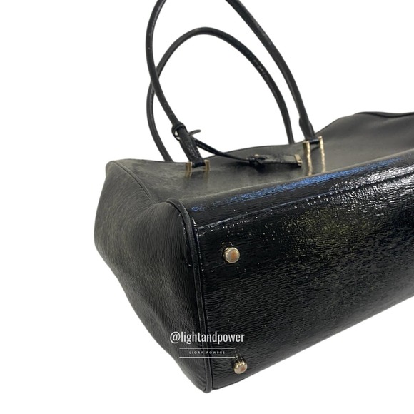 Kate Spade Black Tri-Compartment Patent Tote EUC - Picture 9 of 16